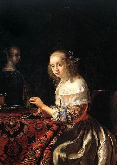 Frans van Mieris Lacemaker. oil painting image